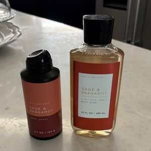 Christmas Sage & Bergamot men’s body wash and body spray set